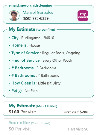Orchids House Cleaning — ejemplo Emaid