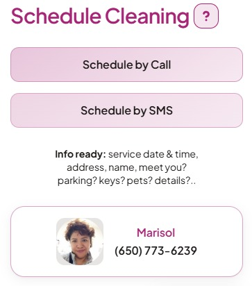 Schedule Cleaning — ejemplo Emaid